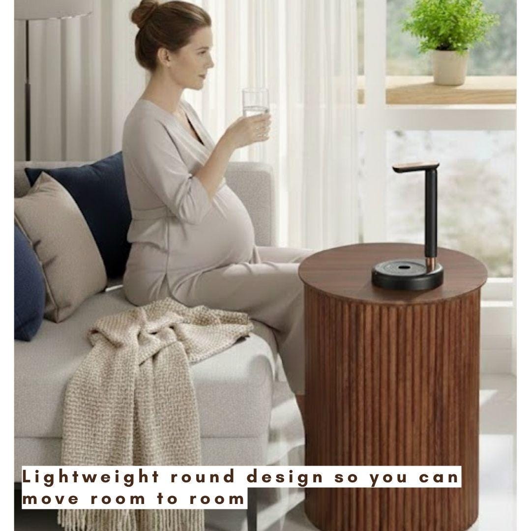 Walnut Round Water Jug Table with Adjustable Head Design Desktop Water Dispenser Pump