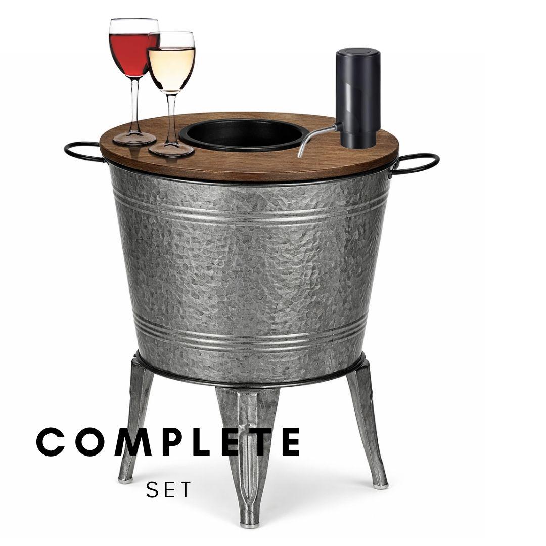 Metal Antique Galvanized Metal End Coffee Cocktail Table Box Bin I Wine Table I Wine Rack Table I Wine Caddy