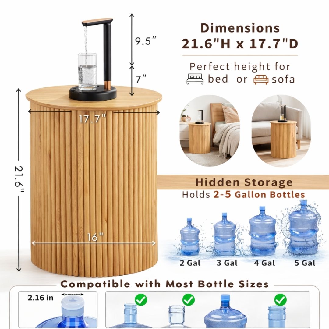 Nature Round Water Jug Table with Adjustable Head Design Desktop Water Dispenser Pump