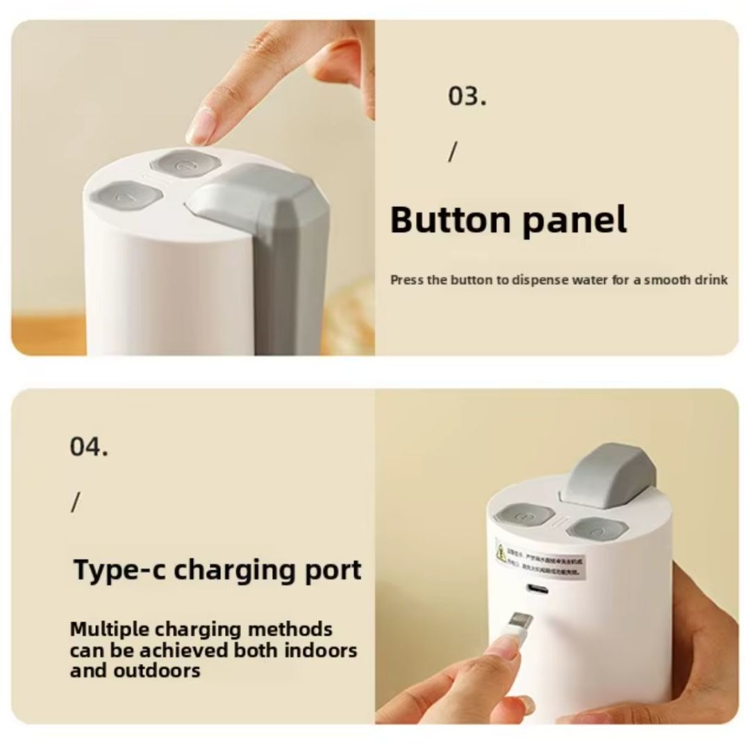 Folding Electric Water Pump 3.7W 5V ABS Housing Household Bottled Mineral Water Automatic Wireless Dual-Use Pressurized Bucket