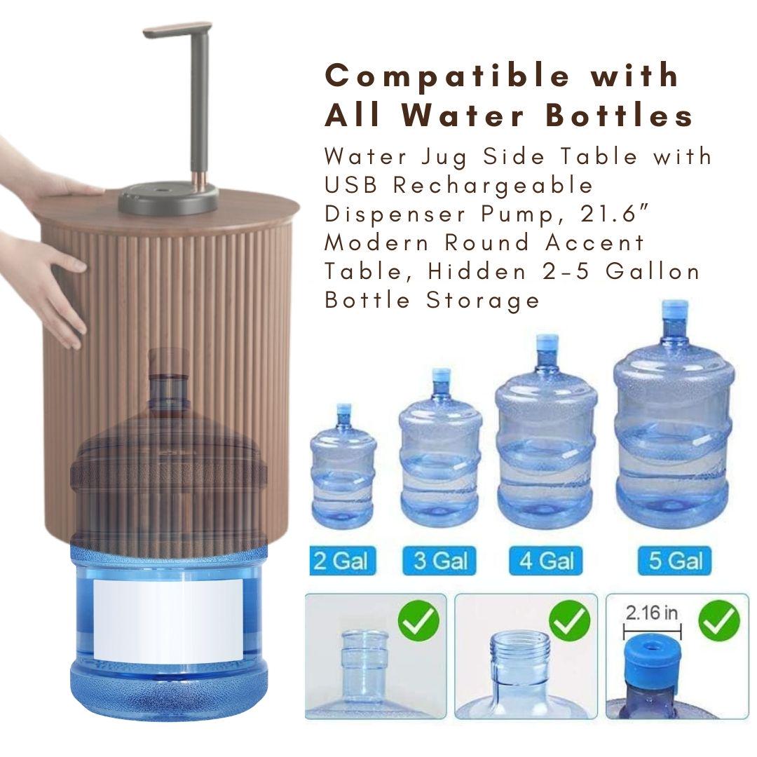 Walnut Round Water Jug Table with Adjustable Head Design Desktop Water Dispenser Pump