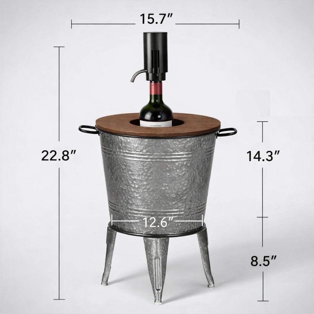 Metal Antique Galvanized Metal End Coffee Cocktail Table Box Bin I Wine Table I Wine Rack Table I Wine Caddy