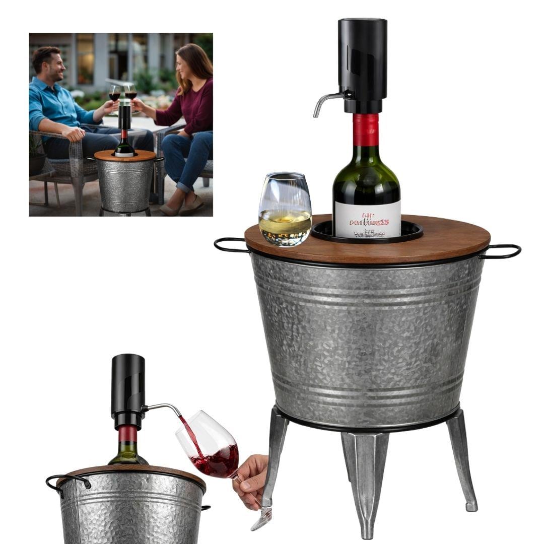 Metal Antique Galvanized Metal End Coffee Cocktail Table Box Bin I Wine Table I Wine Rack Table I Wine Caddy