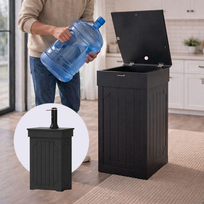 Kitchen Water Bottle Cover Cabinet, Water Jug Cabinet, Wooden Water Cover, Kitchen Water Bottle Organizer, Can Rack - Fits All Bottles